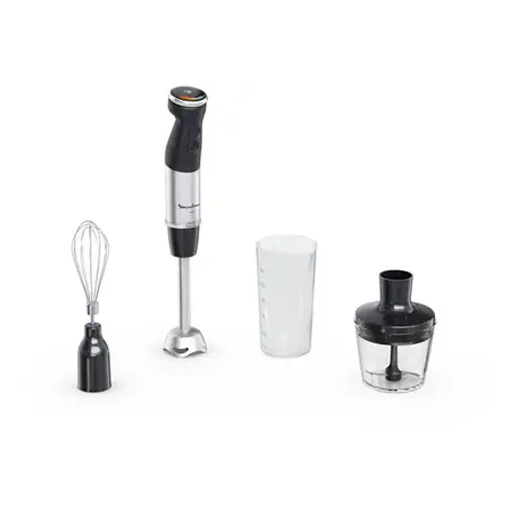 Mixeur Plongeant 4-en-1 PAPECO, Hachoir, Blender Soupe, Presse Purée, Verre Doseur 700ml, Fouet